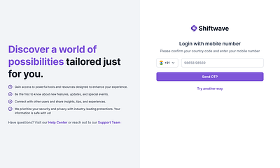 Mobile Number Login UI for Seamless Authentication figmadesign login mobilenumber responsivedesign signup uidesign uxdesign