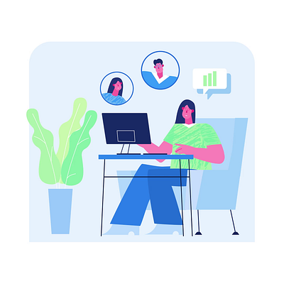 Business Meeting 2D Animation 2d animation business meeting communication digital workspace discussion flat illustration motion onliine work online meeting remote team remote work team video call video conference virtual teamwork work from home working online