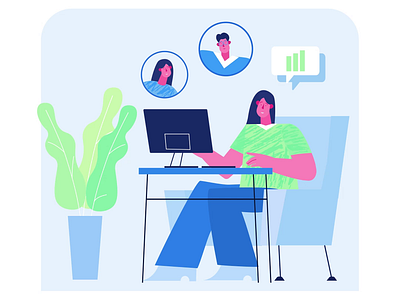 Business Meeting 2D Animation 2d animation business meeting communication digital workspace discussion flat illustration motion onliine work online meeting remote team remote work team video call video conference virtual teamwork work from home working online