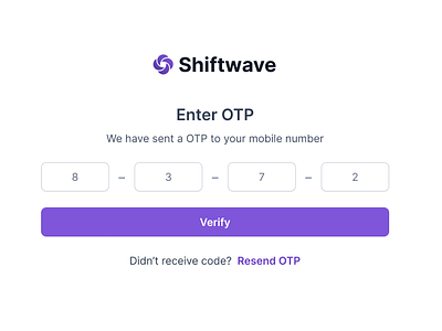 OTP Verification UI for Secure Login Flow autolayout ctabuttons design enter otp figmadesign otp responsivedesign uidesign uxdesign