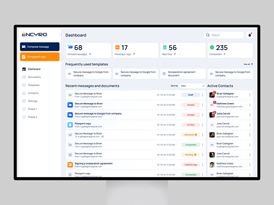 Document Analytics dashboard B2B Saas Interface ✦ Encyro analytics clean dashboard design interface product service startup ui ux