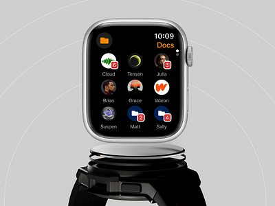 Document Analytics Apple watch dashboard screen✦ Encyro apple watch clean design interface product service startup ui ux