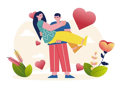 Girlfriend On His Hands 2D Animation 2d affection animation boyfriend and girlfriend carrying girlfriend couple date dating flat flowers hearts holding hands illustration love love story lovers motion relationship romantic роман