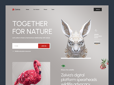 Zelvia - Website Design animal forest green landing page nature protection save animal save planet ui uidesign uiux user interface design website website design wildlife wildlife protection