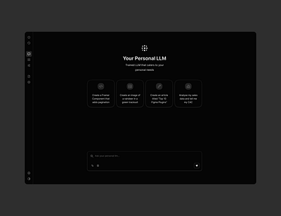 Personal LLM ai branding chat clean dark design design system figma language llm minimal ui ui kit