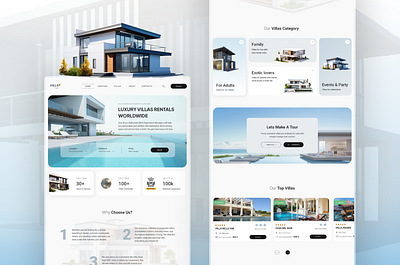 Landing page - Villa Loca - Villas rental blue concept design designer figma homepage landing portfolio relax rental ui ux villa villas website