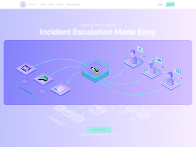 Incident Escalation Made Easy | Web Illustration concept design hero illustration illustration tech ui vector vector art web