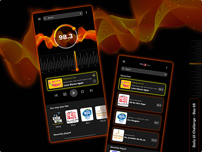 Daily UI Challenge #68 - A FM radio interface screen daily ui challenge design hype 4 academy square.one ui ux ux design