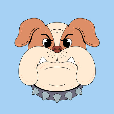 Bulldog cartoon animal branding bulldog cartoon character colorful cute design dog face graphic design head illustration logo ui