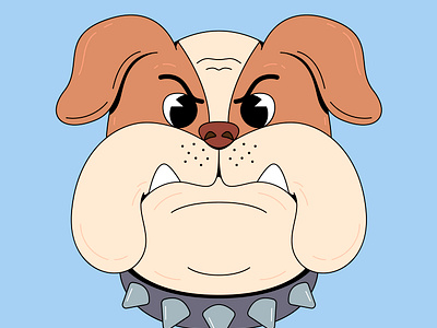 Bulldog cartoon animal branding bulldog cartoon character colorful cute design dog face graphic design head illustration logo ui