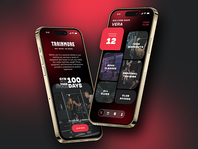 TrainMore App Redesign Concept app design applicaton brand brand identity branding creative dark design figma fitness gym ios isometric mobile mobile ui mockup ui ux visual visual design