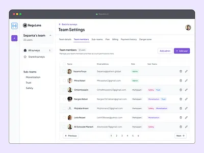 Regulens smart survey platform ai artificial intelligence design pouya purple regulens sepanta sepanta pouya smart ui ux web