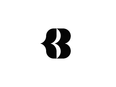 B b black heart letter logo monogram shape simple symbol