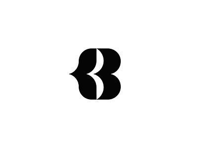 B b black heart letter logo monogram shape simple symbol