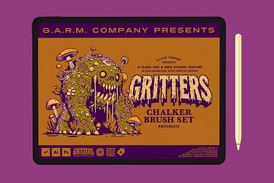 Gritters Chalk Brushes (Procreate) animation behance brushes chalk concept art dribbble flare graphic design graphicdesign gritters gritters chalk brushes illustrator illustrators logo motion graphics peakflare procreate uxdesigner