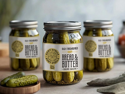 Aunt Stella branding food food packaging graphic design illustration label packaging packaging design pickles