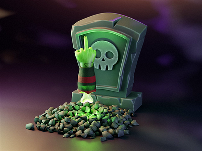 Helloween Dead Hand 3d 3drender animation blender grave halloween joke motion graphics visualization zombie