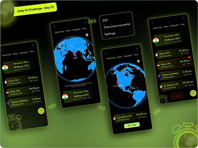 Daily UI Challenge #72 - A world clock app daily ui challenge design hype 4 academy square.one ui ux ux design