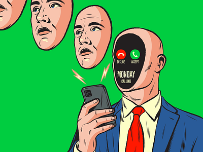 Monday Calling design illustration surrealism vector