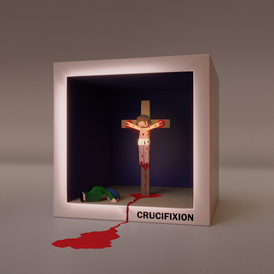 Crucifixion 3d 3d animation 3d art 3d illustration abstract art blender cgi character design cinema 4d concept art digital art environment design game art geometric art isometric low poly modeling motion graphics render stylized