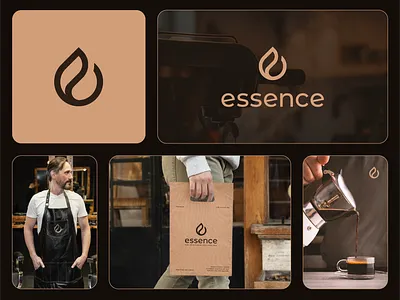 essence - Logo Design and Branding app brand brand identity branding brew caffe coffee design drip essence graphic design illustration liquid logo logo design luxury premium ui