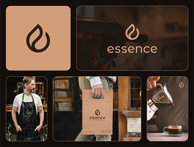 essence - Logo Design and Branding app brand brand identity branding brew caffe coffee design drip essence graphic design illustration liquid logo logo design luxury premium ui