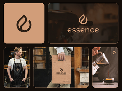 essence - Logo Design and Branding app brand brand identity branding brew caffe coffee design drip essence graphic design illustration liquid logo logo design luxury premium ui