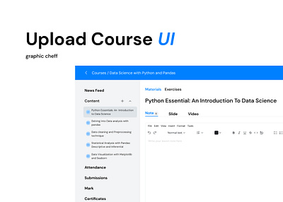 Upload Course UI Design figma ui upload upload course ux web design