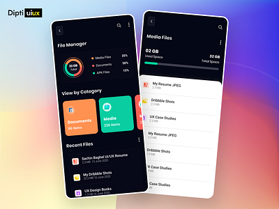 File Manager Mobile Screen Showcase branding daily ui design ui ui design uiinspiration uiux ux