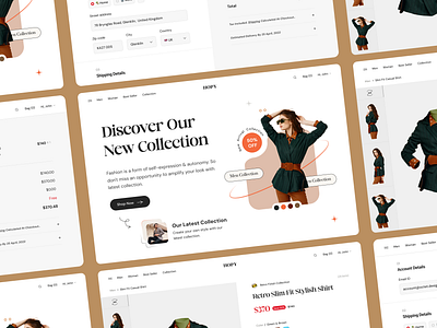 Fashion E-commerce Website, Homepage Design, UI UX design ecommerce ecommerce web ui fashion fashion ecommerce fashion store homepage landing page landing page ui marketplace online shop online store retro fashion ui design ui ux ux design web design website design website ecommerce website ui