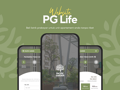 PGLife - Website - Beli listrik prabayar apartement application design electricity listrikprabayar mobileview pacificgarden pglife token ui uiux uiuxdesigner ux webdesign website