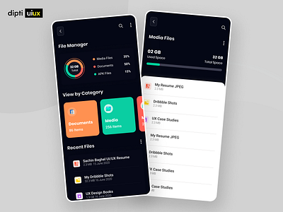 File Manager Mobile Screen Showcase daily ui design ui ui design uies uiinspiration uiux ux