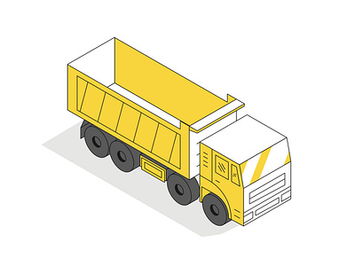 Dump truck isometric illustration affinity designer dump truck heavy equipment isometric illustration vector illustration vehicle