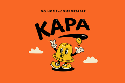 Kapa - home compostable coffee capsules adobe illustrator adobe photoshop bio capsules character coffee compostable food packaging funny illustration kapa label packaging design nespresso compatible organic pods sustainable