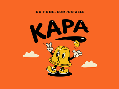 Kapa - home compostable coffee capsules adobe illustrator adobe photoshop bio capsules character coffee compostable food packaging funny illustration kapa label packaging design nespresso compatible organic pods sustainable