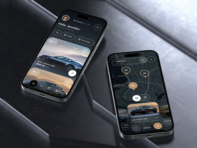 🚙 Mobile app design for car rental service | Hyperactive app app design application car clean dark design hyperactive mobile mobile app mobile design platform product design rent saas service ui user experience user interface ux