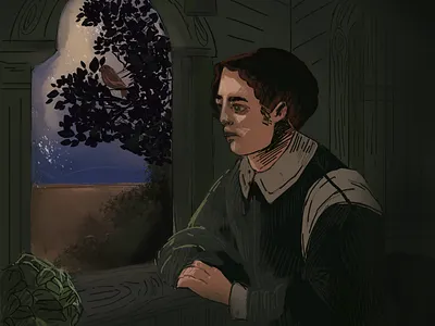 книжная иллюстрация к сказке Соловей и роза branding