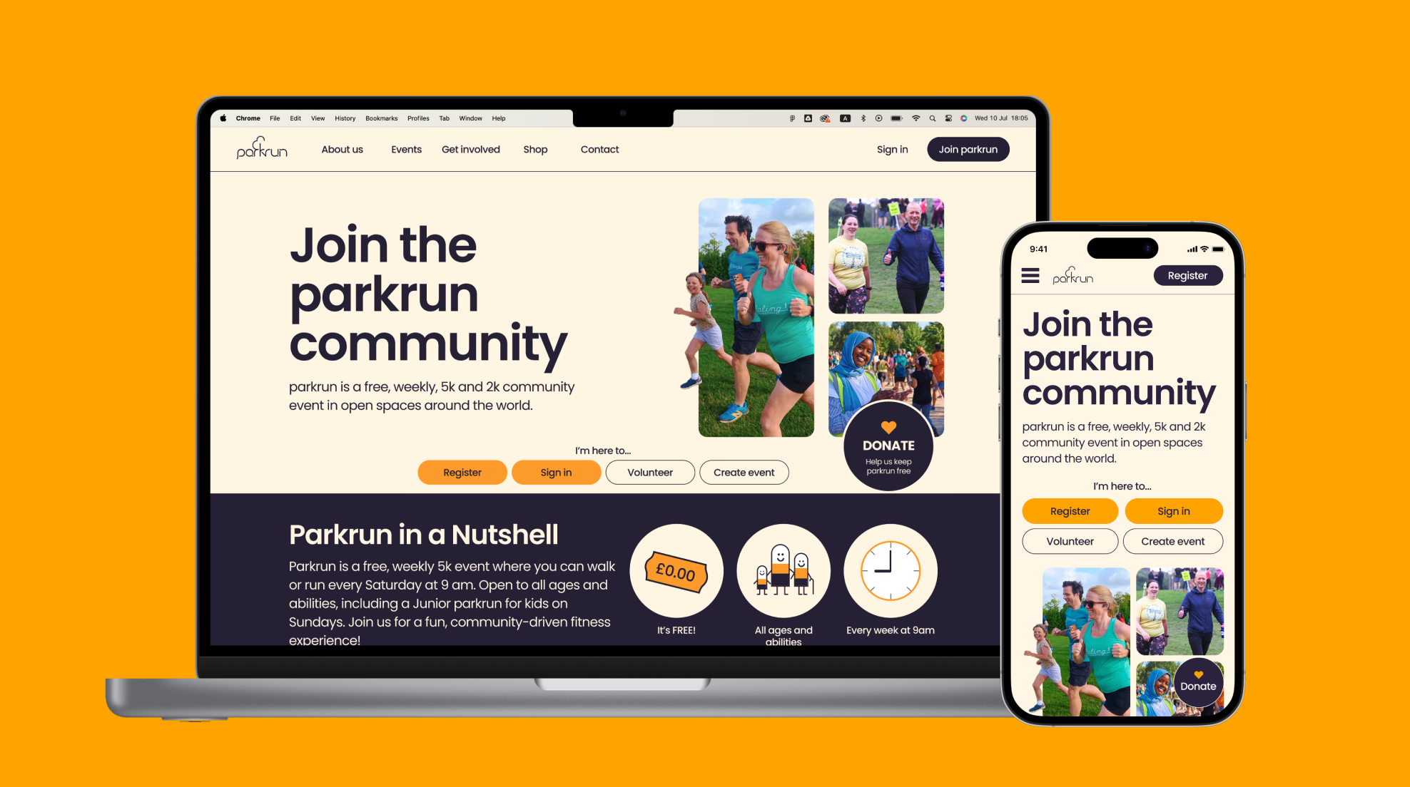 Parkrun web redesign branding mobile design ui webdesign