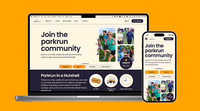 Parkrun web redesign branding mobile design ui webdesign