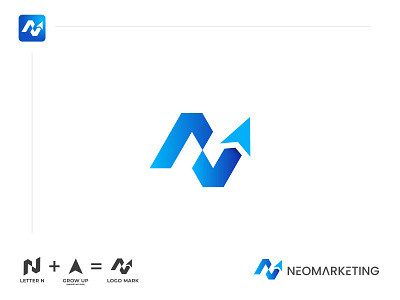 N Letter Marketing Logo branding business clean company custom financial graphics grow up growth lettermark logo marketing minimalist modern n n letter startup technology visual wordmark