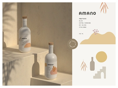 Amano Branding and Packaging Design - Olive Oil 3d animation branding cook design emblem graphic design illustration kitchen label label design logo logotype motion graphics oil olive olive oil packaging packaging design ui