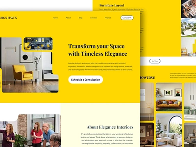 Elegance Interiors - Transforming Spaces with Luxury and Style clean design creative layout design inspiration design showcase elegant interiors high end design home decor interior design landing page luxury design minimalist design modern design portfolio design responsive design sophisticated design typography design ui ux design user experience visual design web design