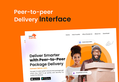 Peer to Peer Delivery landing page branding p2p ui ux