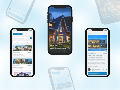 House Hunt App UI app design ui design ux design visual design