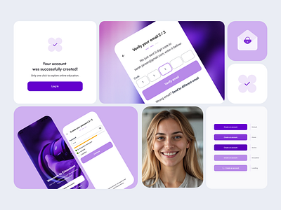 Free download: User Flows registration /Login / Forgot password application bento components design figma forgot password log in purple registration resources ui violet