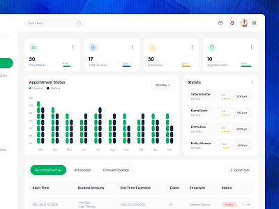 Barbershop Dashboard app dashboard design design services typography ui