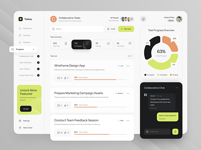 Task Management & Collaboration Tool app branding business chart clean collaboration dashboard design graphic design illustration landing page management popular simple task tasksy tool ui ux website