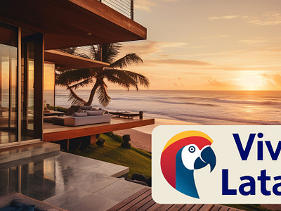 El Salvador beach home app branding illustration real estate