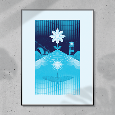 Posters for Parks '24 aurora bridge flag flower illustration minneapolis minnesota nature northern lights parks poster poster show ripples texture vector water waterfall