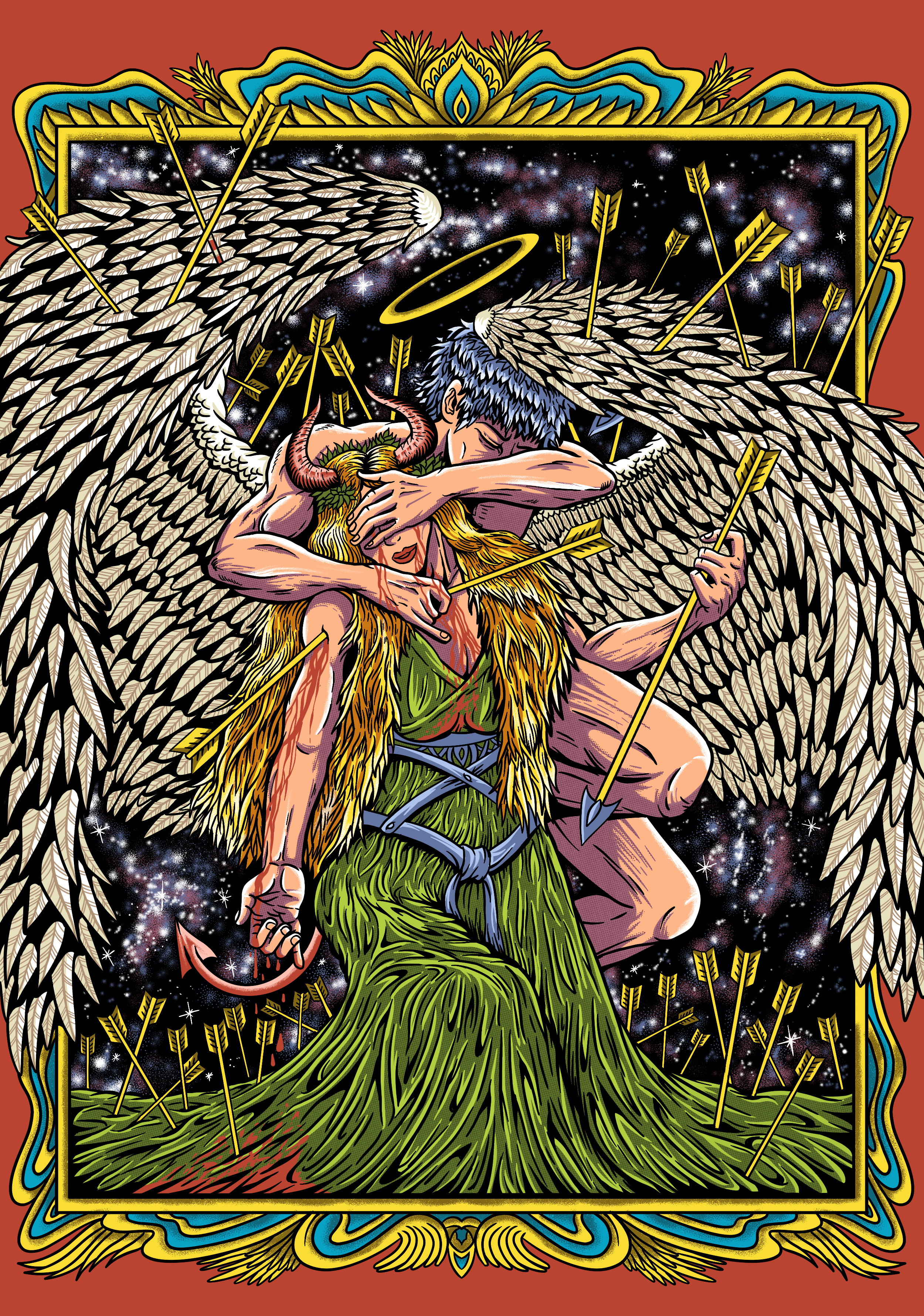 Divine Battle - Book Cover boook cover illustration creative illustrations digital art for commercial use digital art for product illustration services illustrations for product